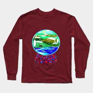 A Snow Globe of Country Winter Scene Long Sleeve T-Shirt